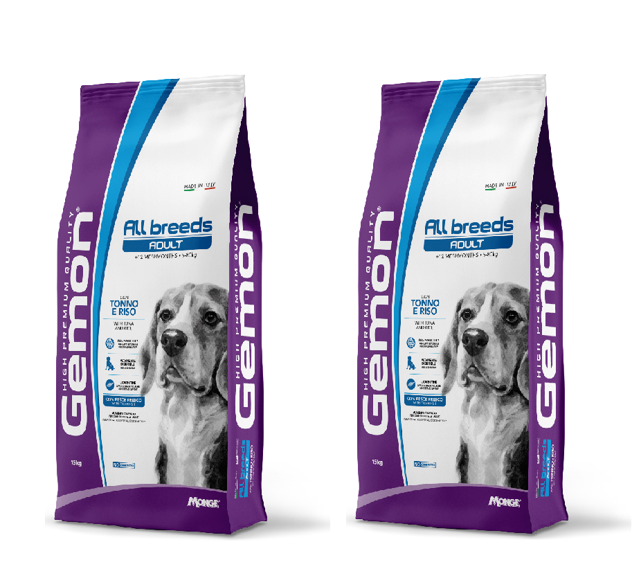 2x15kg Gemon All Breeds Adult con Tonno e Riso - Crocchette per Cani 2x15kg Gemon All Breeds Adult con Tonno e Riso - Crocchette per Cani